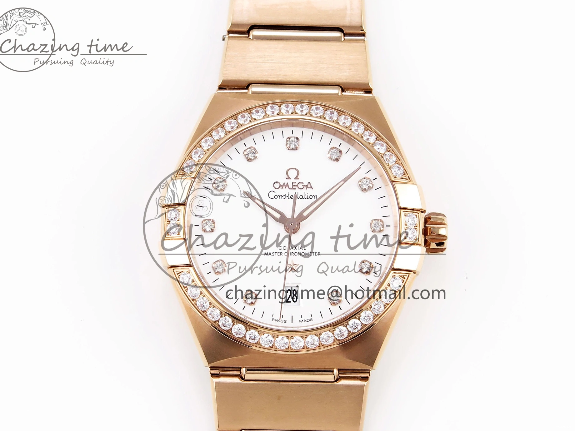 0216 Soft Constellation 39mm RG Diamonds Bezel ASWF 1:1 Best Edition White Dial on RG Bracelet A 7783